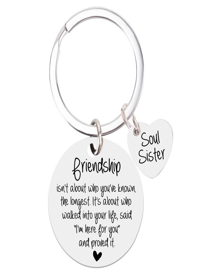 Teeglow Best Friend Birthday Sister Bestie Gifts for Women Friendship Keychain, Best Friend Friendship BFF Bestie Soul Sister Birthday Graduation Christmas Gifts for Her - Image 1